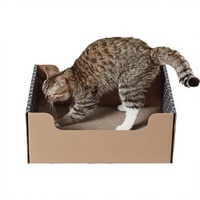 Boîte à gratter pour chat en carton, grise foncée, géométrique (lot de 2) |   Coussin ondulé double face de 7,5 pouces de hauteur pour chats d'intérieur