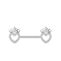 Acier inoxydable Zircon Mamelon Anneau Corps Piercing Bijoux Mode Moules Conception Sexe Cristal Mamelon Bijoux