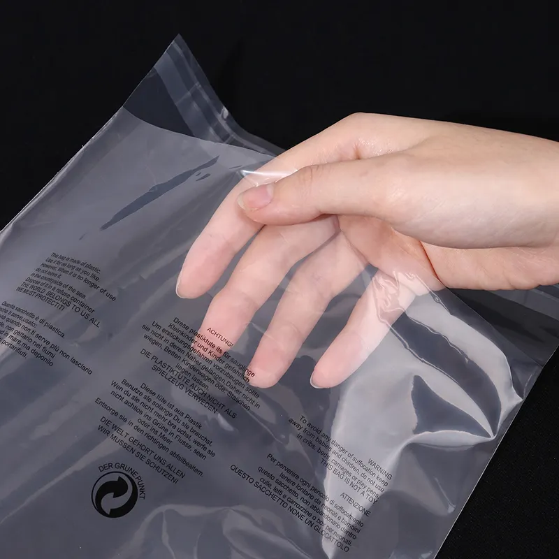 Plastique LDPE personnalisé 10x13 8cm x 6cm sac poly adhésif transparent 6x6 sacs d'avertissement de suffocation en plastique LDPE