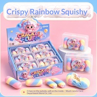 Jouet à presser en caoutchouc croustillant Sobeno, macarons croustillants aux couleurs de bonbons arc-en-ciel, chocolat simulé, jouet anti-stress, emballage cadeau, amusant, 14+