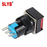Interrupteur à bouton-poussoir carré à retour automatique à 5 broches LED 16 mm 10 A Protection IP55 AL6-M/AB6-M