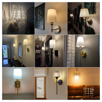 Appliques Murales LED Sans Fil Rechargeables, Lampe en Fer sur Batterie avec Ampoule Dimmable et Télécommande