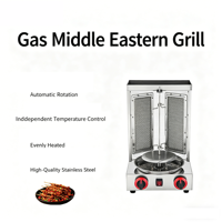Rôtissoire verticale à gaz professionnelle 2/3/4/5 brûleurs en acier inoxydable pour doner kebab et shawarma