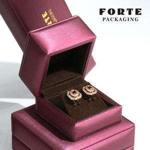FORTE Custom Logo Engagement Wedding <b>Earring</b> Packaging Leather Jewellery Packaging Luxury Ring <b>Boxes</b> - Product Image 3