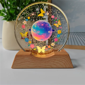 Hot <strong>Sale</strong> 3D USB Powered Galaxy Star Moon <strong>Saturn</strong> Solar System Crystal Ball Night Light Tabletop Ornaments - Product Image 5