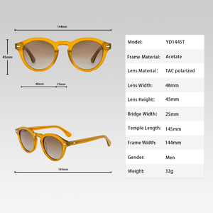 Occhiali da Sole Polarizzati Classici Retrò Fatti a Mano, Gafas De <span class=keywords><strong>Sol</strong></span> De Lujo, Protezione UV 400, Montatura in Acetato Vintage, Unisex - Product Image 4