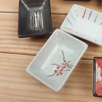 Assiette rectangulaire à sauce soja en porcelaine de style japonais Wasabi Assaisonnement Assiette à collation Cuisine coréenne Sushi Restaurant Hot Pot