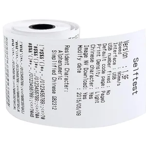 Factory Supply Pure White Cash Registers BPA Free Thermal Printing Receipt Paper Sample Roll 70gsm 57 X 40 Mm