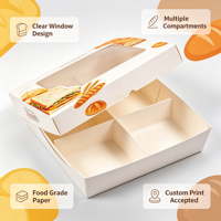 Boîte en papier multi-compartiments sur mesure pour l'emballage de pâtisseries, boîte cadeau en papier divisée