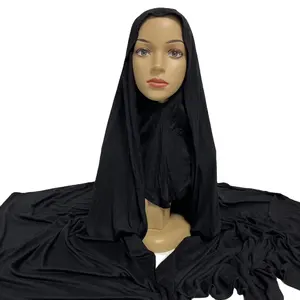 नवीनतम मलेशिया एक टुकड़ा तत्काल जर्सी हिजाब डिजाइन पहनने के लिए तैयार प्रीमियम जर्सी दुपट्टा शाल के साथ भीतरी टोपियां पूर्ण कवर निंजा
