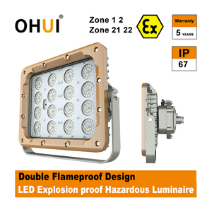 Lámpara LED a Prueba de Explosiones OHUI 240W IP67, Diseño Doble a Prueba de Explosiones, Certificado ATEX, 100-277V, 6000k, para Zona 1, 2, 21, 22 - Product Image 1