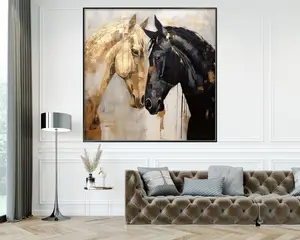 Horses in Love 100% Handmade Textured Abstract Oil Painting Acrylic Painting Wall Decor Living Room Office Wall Art