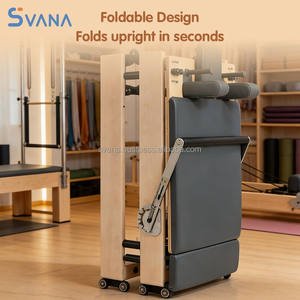 Lit de Pilates en bois pliable à résistance réglable, construction durable pour studio de Pilates, santé et remise en forme - Product Image 4