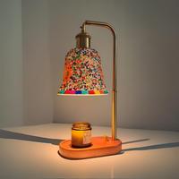 Nouvelle lampe chauffe-cire vintage en bois massif de style marocain, diffuseur d'arômes, cadeau d'anniversaire idéal pour chambre à coucher et chevet