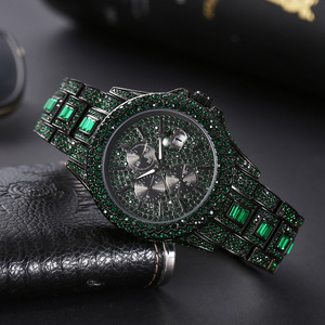 Reloj de Diamantes Verde/Azul Nuevo de Alta Calidad para Hombre, Reloj de Lujo Hip Hop, Reloj de Pulsera Único con Brillantes, Luminoso e Impermeable - Product Image 2