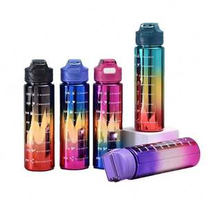 Botella de Agua Deportiva Motivacional 3 en 1 de Gran Capacidad, 2L, Color Degradado, 900ml, 500ml, Oferta 2026 - Product Image 6