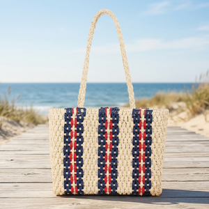 Bohemian Style Women's Casual Daily Use Blue Canvas Crossbody <b>Messenger</b> <b>Bag</b> High Quality Zipper Thread Button Embroidery - Product Image 2
