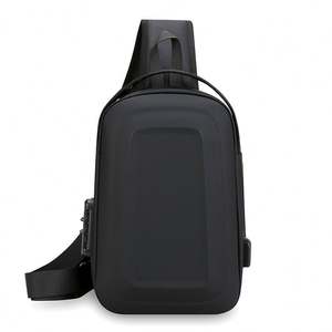 Sac banane de sport pour homme en PU avec motif ceinture, fermeture éclair, style universitaire tendance, sac d'école - Product Image 1