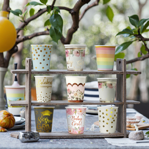 <span class=keywords><strong>Polka</strong></span> <span class=keywords><strong>Dot</strong></span> vàng lá dùng một lần ly Đảng Bộ đồ ăn & Bảng trang trí cho lễ hội bảng - Product Image 2