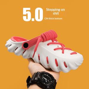 [Vente directe usine] Chaussures d'été japonaises personnalisées pour hommes, style Niche Non-Croc, avec lacets DIY, bout fermé, pour la plage - Product Image 1