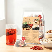 LUMIFLORA Teh Herbal Campuran Lima Harta Karun Ginseng Kurma Merah Wolfberry Polygonatum untuk Kesehatan Sehari-hari 5g*20 Sachet