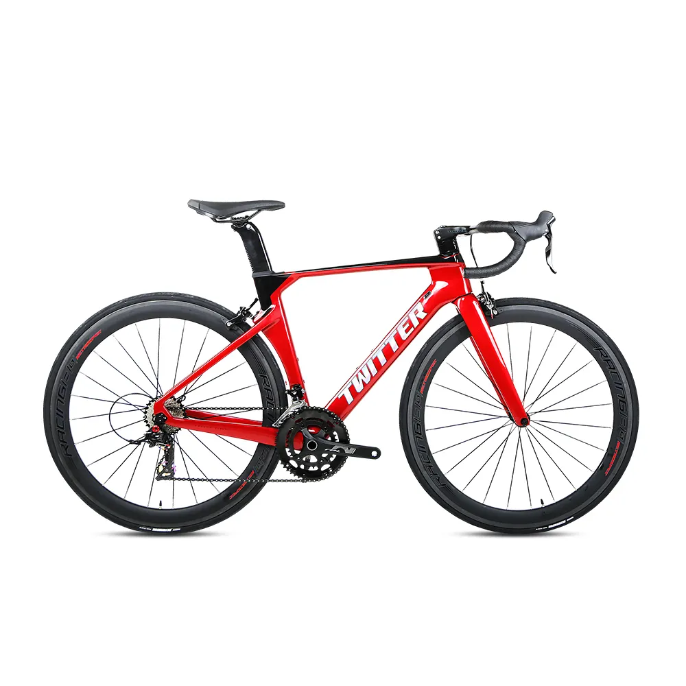 Twitter road bike 700c carbon fiber frameset rim brake carbon 50mm wheels 24 speed aero racing road bike