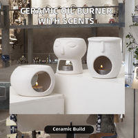 Brûleur à mazout en céramique au design moderne chauffe-cire pour la maison lampe à parfum aromatique en bois de santal et pin