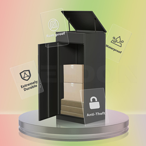 Boîte aux lettres à serrure antivol tout temps OEM ODM avec logo personnalisé Boîte aux lettres extérieure et boîte aux lettres sur clôture Boîte de dépôt de colis - Product Image 4