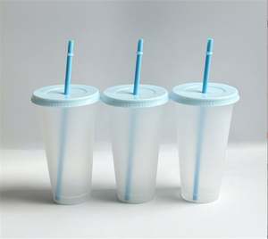 Gobelet isotherme en plastique sans BPA coloré de 8 à 32 oz, anti-fuite, avec couvercle à poussoir et paille, pour festivals et fêtes en plein air - Product Image 1