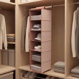 6 Compartments Hanging Sweater Organizer for Closet Wardrobe Household <b>Folding</b> Non-woven Fabric for Clothes - Product Image 1