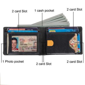 <b>Men's</b> Genuine Leather Bi-Fold <b>Wallet</b> <b>Black</b> Coffee Color RFID Blocking Multi-Card Slot Everyday Use Winter 2024 - Product Image 3