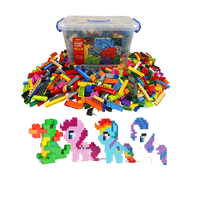 Seau de briques de construction - 1000 pièces en vrac avec des éléments de toiture - Ajustement parfait et compatible avec toutes les grandes marques