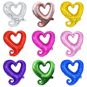 Ballon en aluminium BLN en forme de cœur creux de 18 pouces pour les fêtes d'anniversaire, de mariage, de la Saint-Valentin, de Noël, du Nouvel An, décoration - Product Image 3