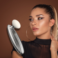 HASHONE Poudrier Électrique Portable à Vibration, Outil de Maquillage Manuel Rechargeable, Éponge à Poudre Électrique