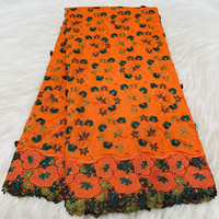 Tissus en voile brodés de luxe NI.AI du Nigéria, fleurs, dentelle suisse, tissu en dentelle 3D, dentelle en coton pour vêtements, dentelle en voile pour fête