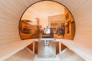 Sauna <span class=keywords><strong>en</strong></span> baril de cèdre extérieur propre avec chauffage Sauna extérieur 6 personnes personnalisation du <span class=keywords><strong>bois</strong></span> haut-parleurs étanches pour salle de Sauna - Product Image 5