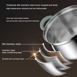 <span class=keywords><strong>Olla</strong></span> de Cocina YUEDISI para Uso Doméstico, 22/24/26CM, <span class=keywords><strong>Vaporera</strong></span> de Doble Capa, <span class=keywords><strong>Vaporera</strong></span> de Tres Capas de Acero Inoxidable 304 - Product Image 6