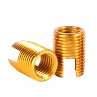 Stainless Steel M8 Fully Threaded Polished Slotted Thread Sleeve Screw Self Tapping Threaded Insert