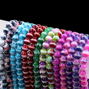 stock for sale Round shape wholesale 10mm glass beads colorful glass bead for jewelry making