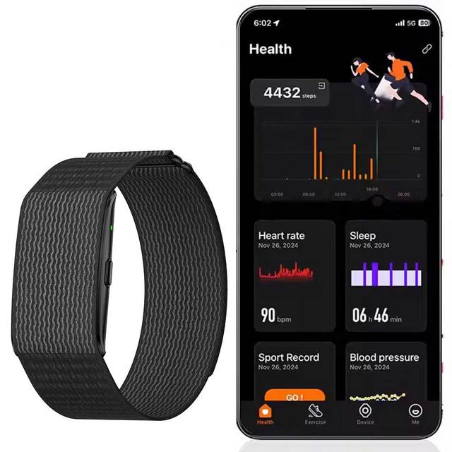 Screenless Smart Bracelet Fitness Tracker, IP68 Waterproof Pedometer Health Band, Heart Rate Blood Oxygen for Men Women
