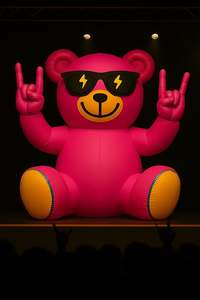 Mascota <span class=keywords><strong>de</strong></span> oso Rosa gigante inflable con <span class=keywords><strong>gafas</strong></span> <span class=keywords><strong>de</strong></span> <span class=keywords><strong>sol</strong></span> para decoraciones publicitarias <span class=keywords><strong>de</strong></span> centro comercial - Product Image 2