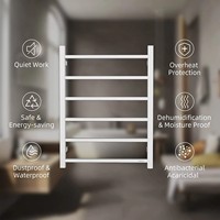 Calentador de Toallas Eléctrico de Acero Inoxidable SUS304 para Montar en la Pared, Toallero Calefactado para Baño, Acabado Satinado, Uso en Hoteles
