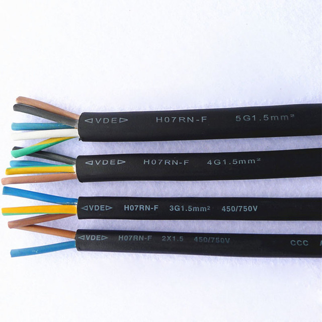 Sheathed Flexible Cable Core Power Cable Equipment/household Copper Wire YZ Rubber Stranded Copper 2 3 4 5 Core Black Solid