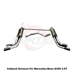ระบบท่อไอเสียแบบเต็มชุด Vortex SS304 พร้อมท่อดาวน์ไปป์ สำหรับ Mercedes-Benz G350 W463A W464 2.0T ชุดแต่งเพิ่มสมรรถนะแบบติดตั้งได้โดยตรง - Product Image 5