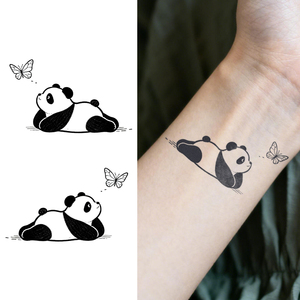 Çift Dev <span class=keywords><strong>Panda</strong></span> Geçici Dövme Yaratıcı Yarı Kalıcı Dövme Su Geçirmez 2 Hafta Süren Bitkisel Dövme Kol Omuz için - Product Image 2