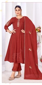 Último hermoso algodón pesado suave Formal Mul Chanderi Kurti Palazzo conjunto para mujeres fiesta boda Diwali graduación - Product Image 3