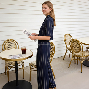 Completo Due Pezzi Personalizzato con Righe Verticali per Donna, Outfit da Ufficio per Signore - Product Image 2