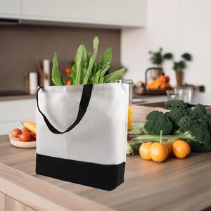 Borse tote in poliestere per sublimazione, borse tote in tela bianca per sublimazione, per fai da te, artigianato e decorazioni, spedizione da magazzino USA - Product Image 2