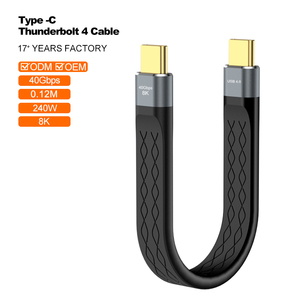 Carga rápida 5A 240W A346 USB4/Thunderbolt4 Cable corto plano tipo C FPC Flex Cord Series 40Gbps Cable USB para transmisión de datos - Product Image 1