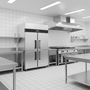 Équipement de cuisine commerciale, congélateur vertical en acier inoxydable à 4 portes, réfrigérateur à double température pour restaurant, congélateur vertical - Product Image 3